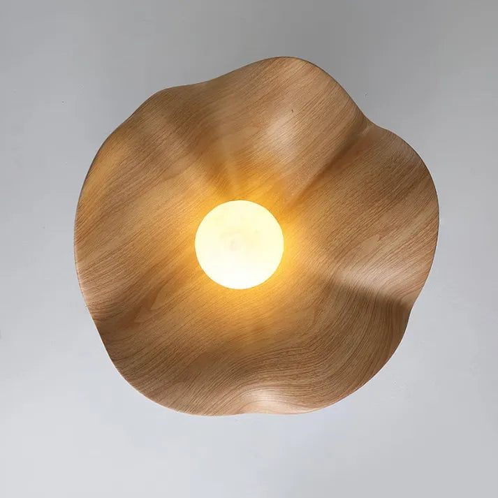 Nordic Wooden Lotus Resin Ceiling Light | Modern Lighting Fixtures | Homereum