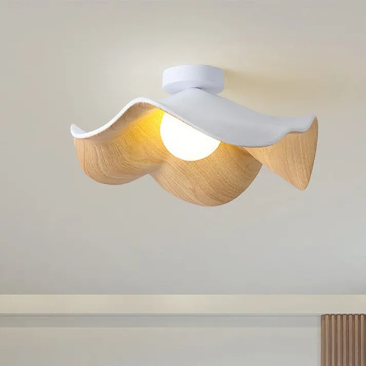 Nordic Wooden Lotus Resin Ceiling Light | Modern Lighting Fixtures | Homereum