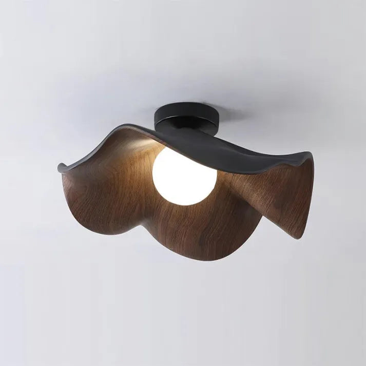 Nordic Wooden Lotus Resin Ceiling Light | Modern Lighting Fixtures | Homereum