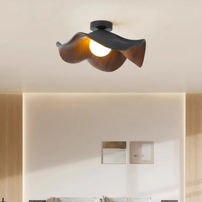 Nordic Wooden Lotus Resin Ceiling Light | Modern Lighting Fixtures | Homereum