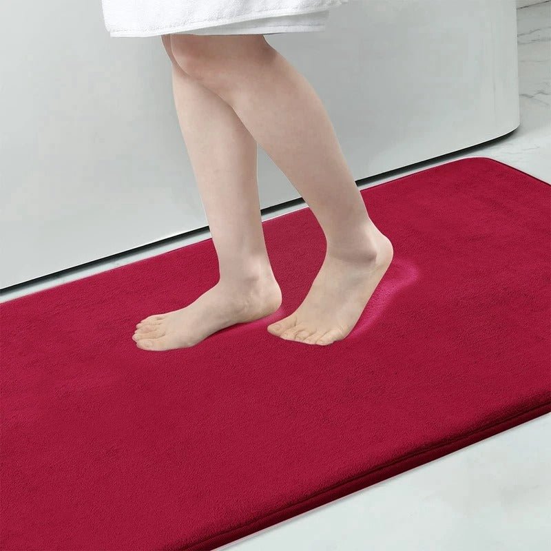 Luxury Quick Dry Bath Mat - Wine Red - Homereum
