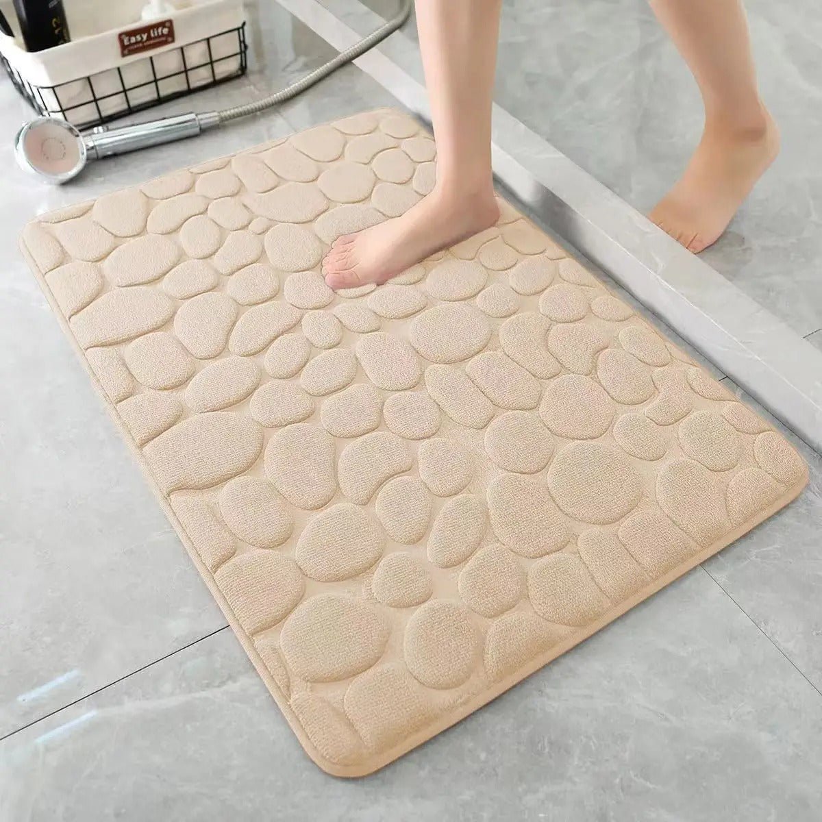 Quick Absorbent 3D Anti Slip Bath Mat - Beige - Homereum