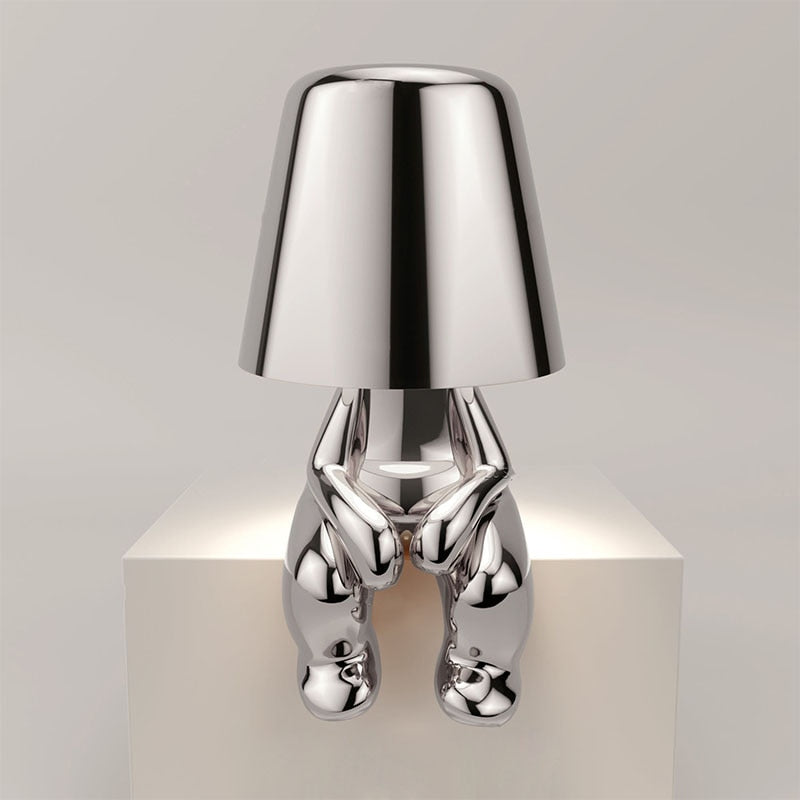 Cute Little Man Thinker Lamp